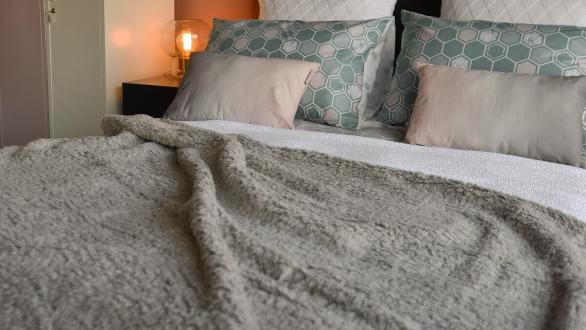 super soft ecru fleece throw