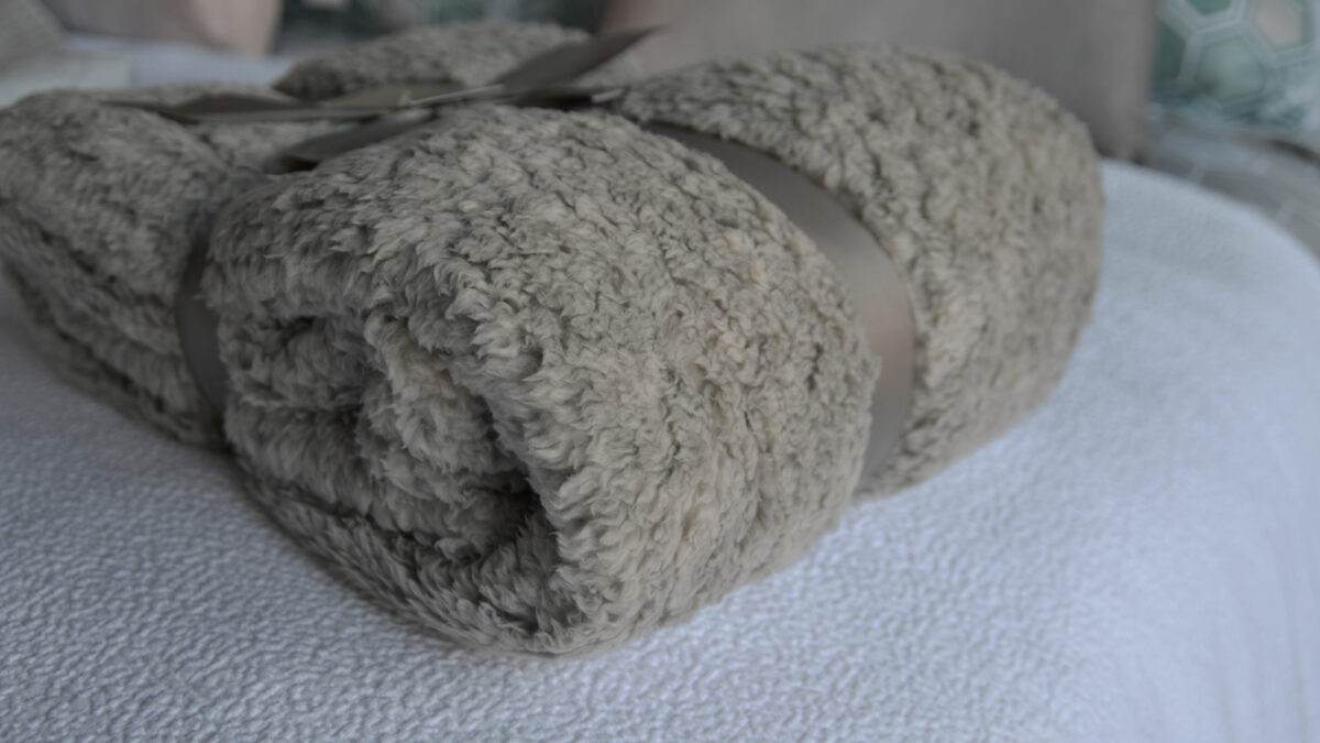 super soft ecru fleece throw