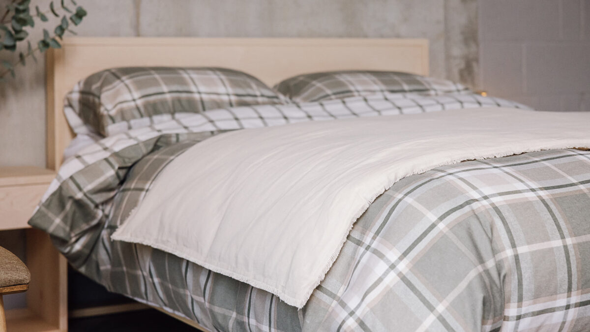 Green Check Brushed Cotton Duvet Set - Image 5