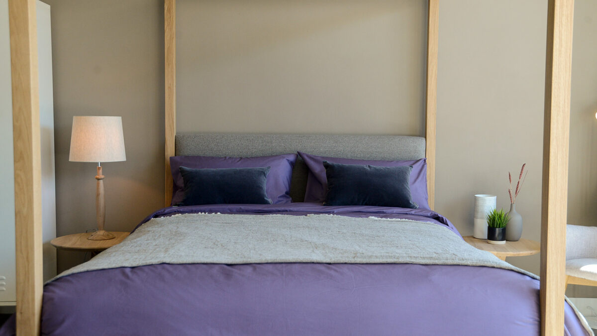 egyptian cotton purple on oak highland