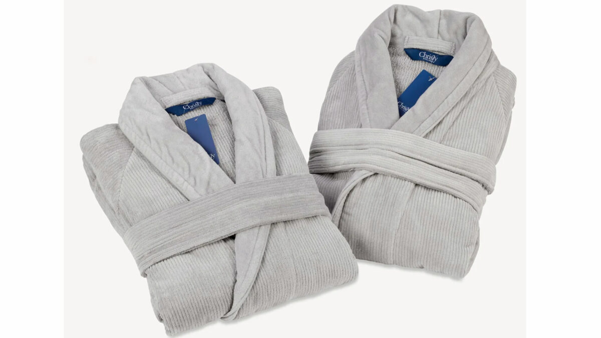 egyptian cotton robe in grey