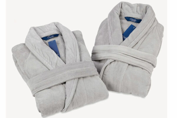 egyptian cotton robe in grey