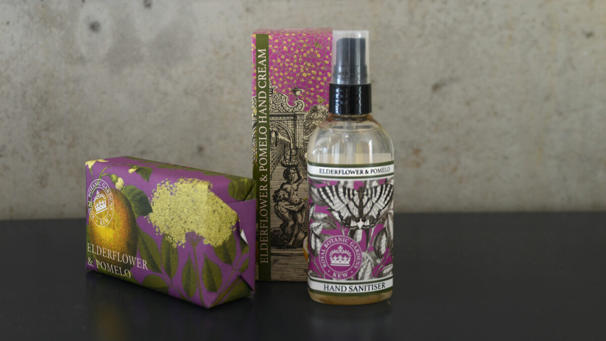 elderflower and pomelo handcare set with sanitiser