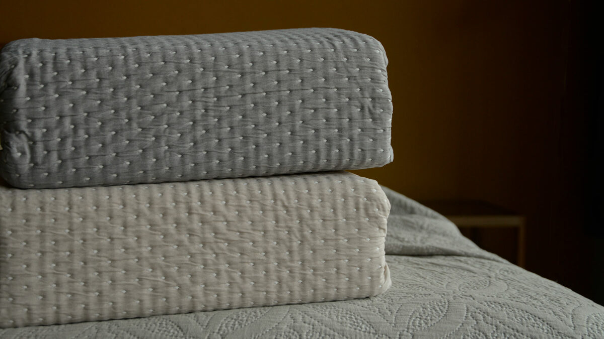 embroidered dot patterned bedspreads