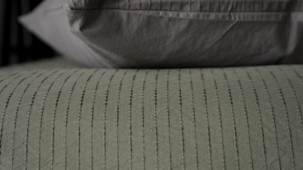 Cotton Stitched Stripe Duvet Sets - 2 Colours - Image 3
