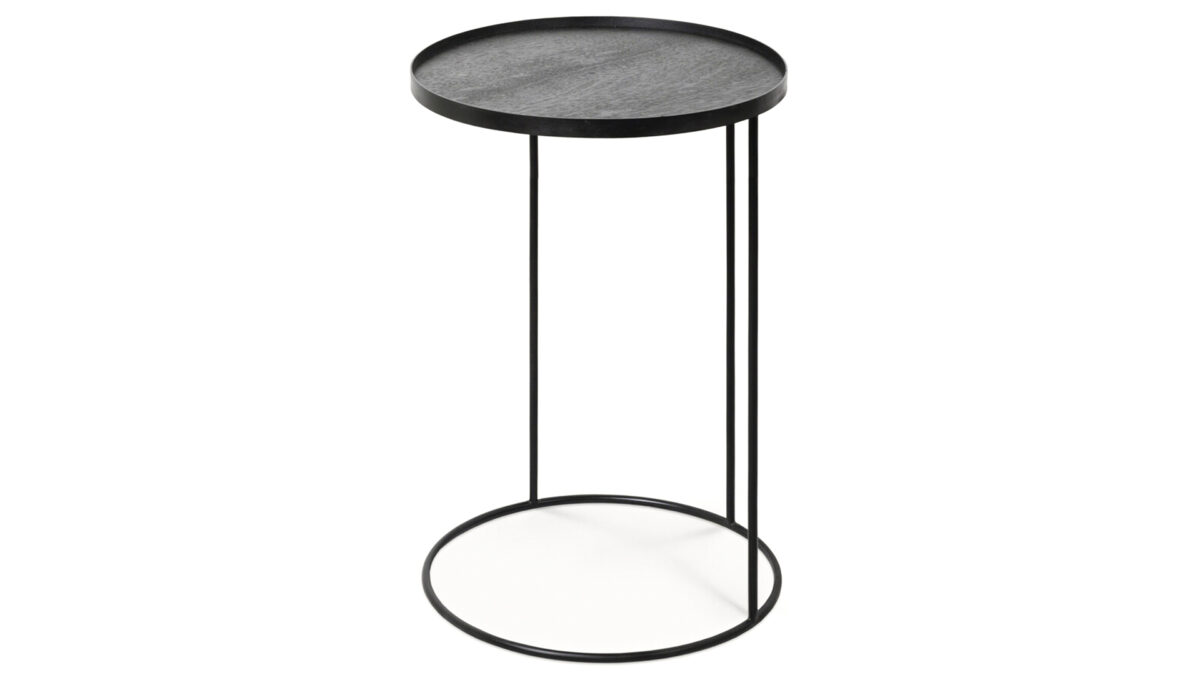 black wood topped side table