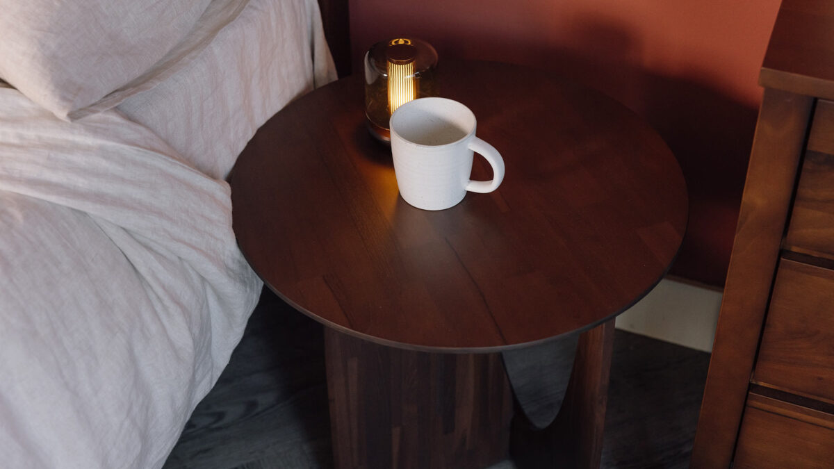Modern Geometric Side Table - Oak, Black or Teak - Image 14