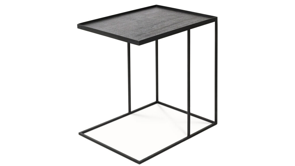 black metal framed side table