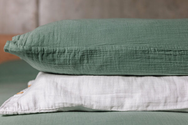 Muslin Bedding with Wooden Buttons - Various Colours