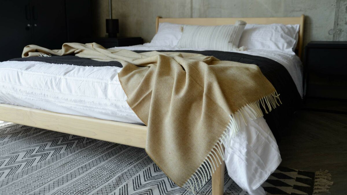 extra large herringbone throw caramel