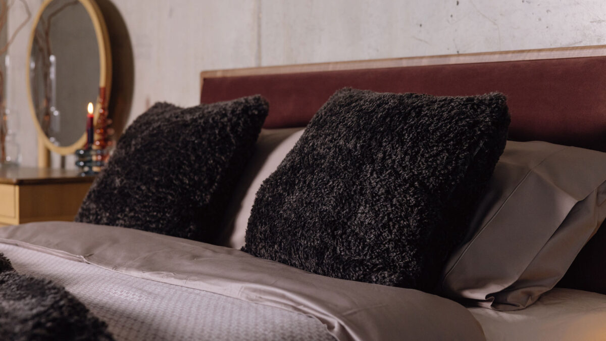 Curly Faux Fur Cushion - Cocoa