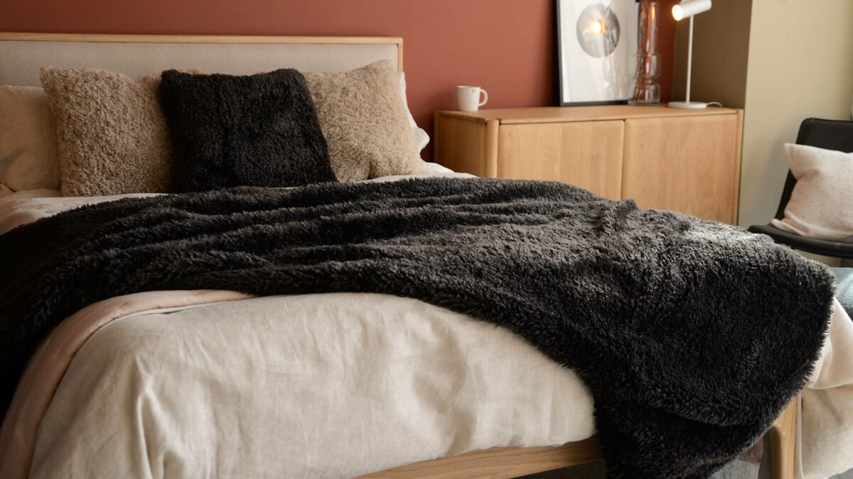 faux fur throw dark chocolate