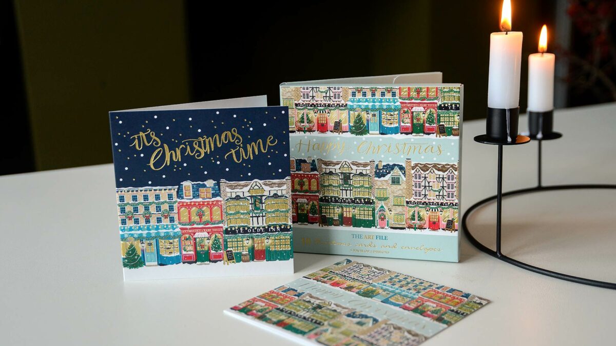 festive store fronts pack of cards