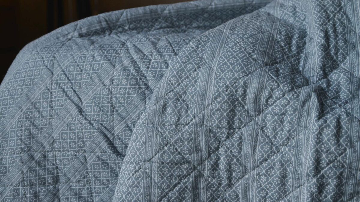 floral-striped-quilted-throw-blue
