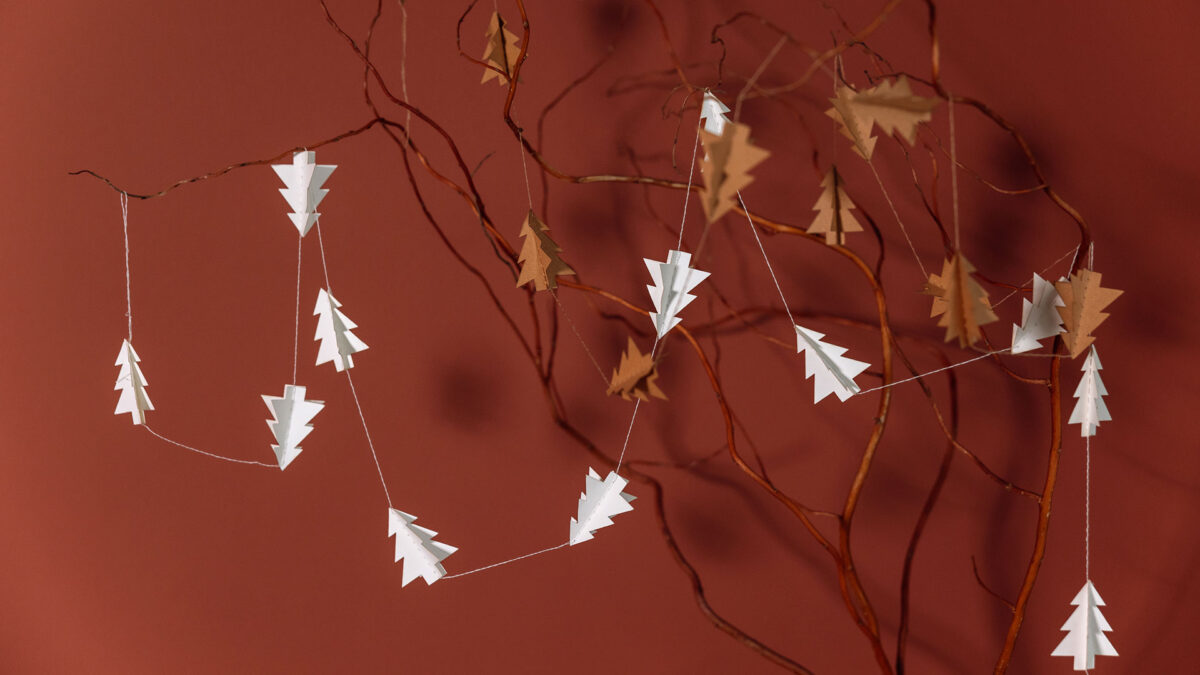fold out paper tree garlands