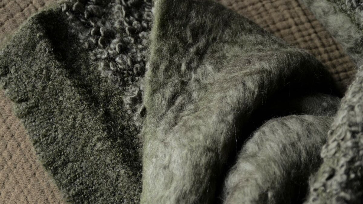 forest green chunky knit throw