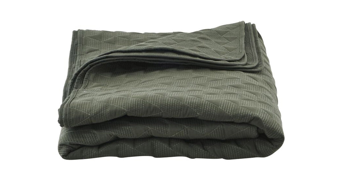 army-green-triangle-bedspread