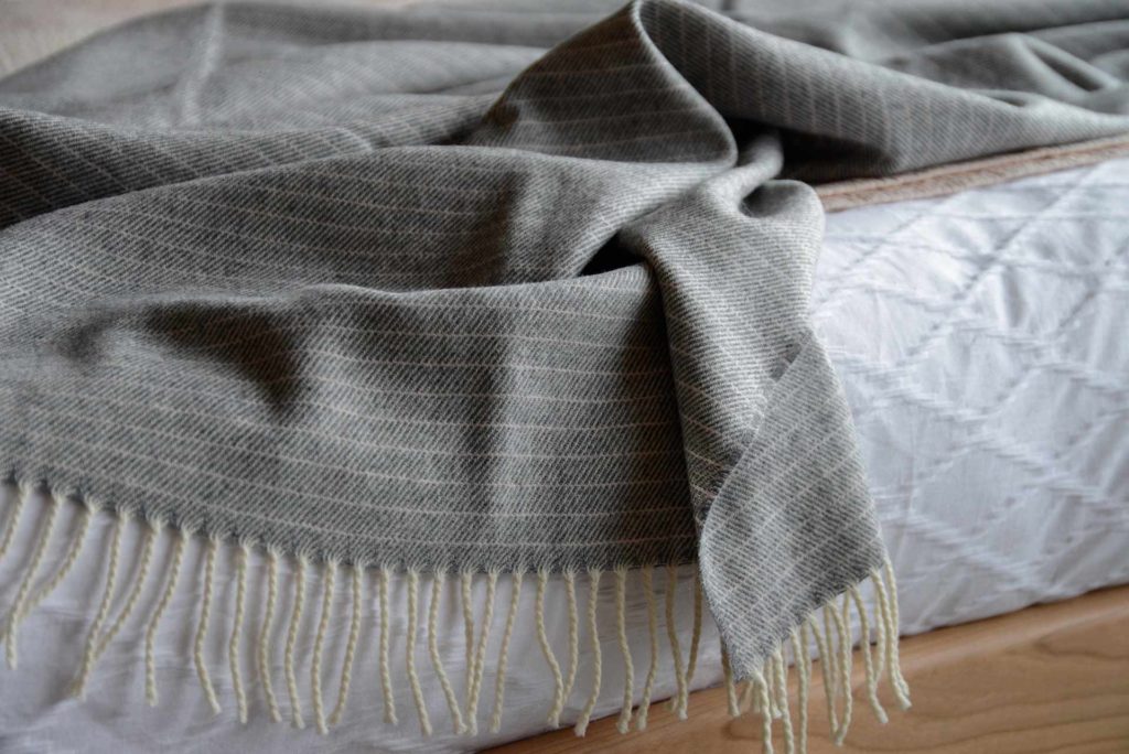 grey merino lambswool blanket