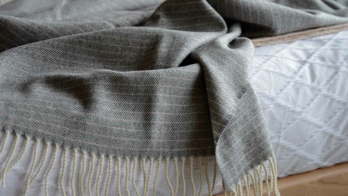 grey merino lambswool blanket