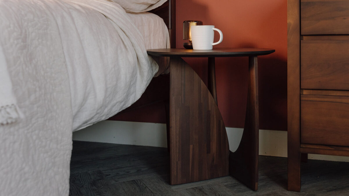 Modern Geometric Side Table - Oak, Black or Teak - Image 4