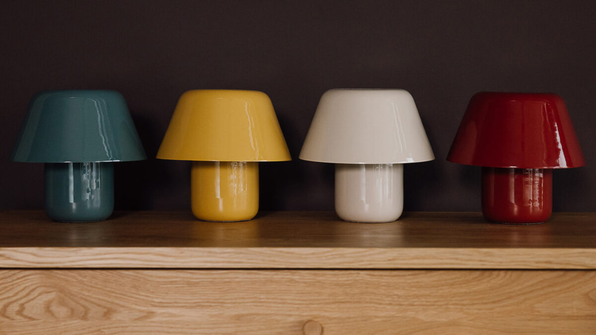Colourful Mid-Century Style Enamel Table Lamps - Image 2