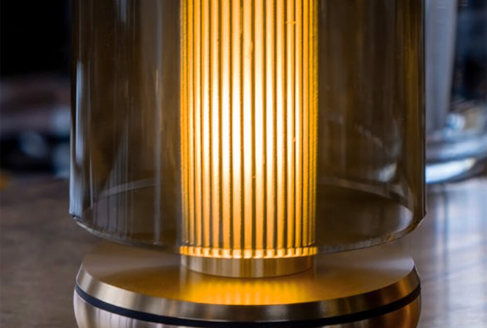 gold base firefly lamp portrait