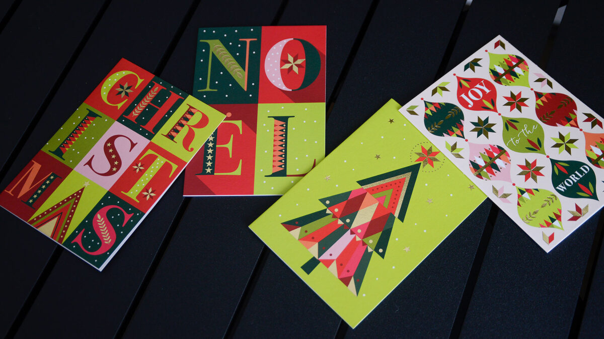 graphic contemporary christmas cards