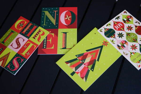 graphic contemporary christmas cards