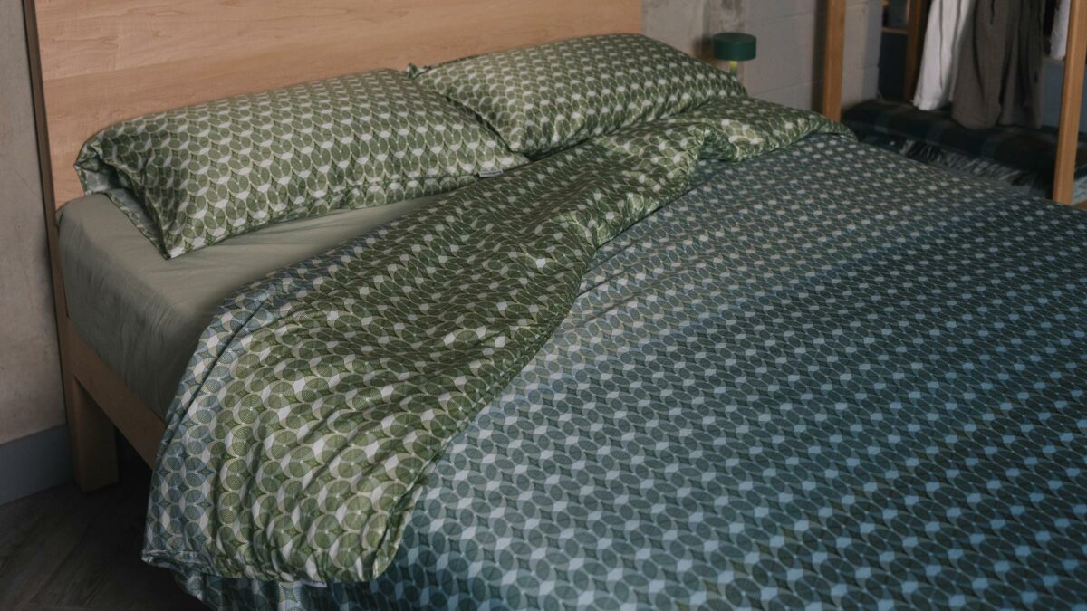 green blue tencel bedding