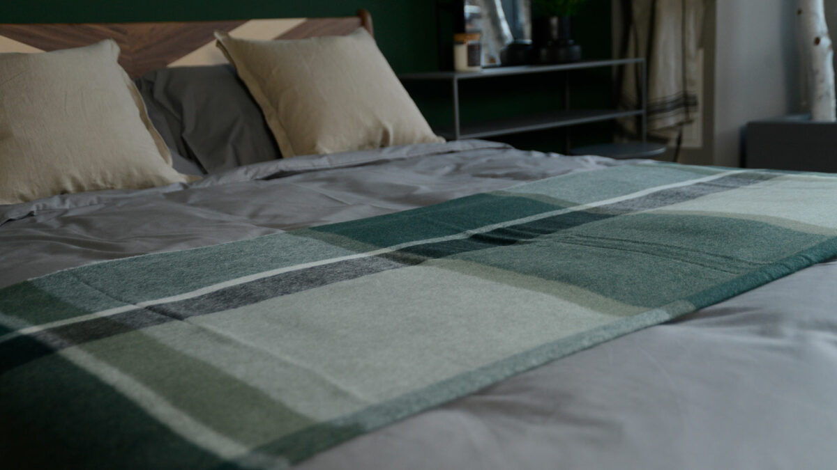 Recycled Alpaca Wool Rich Throws - Green