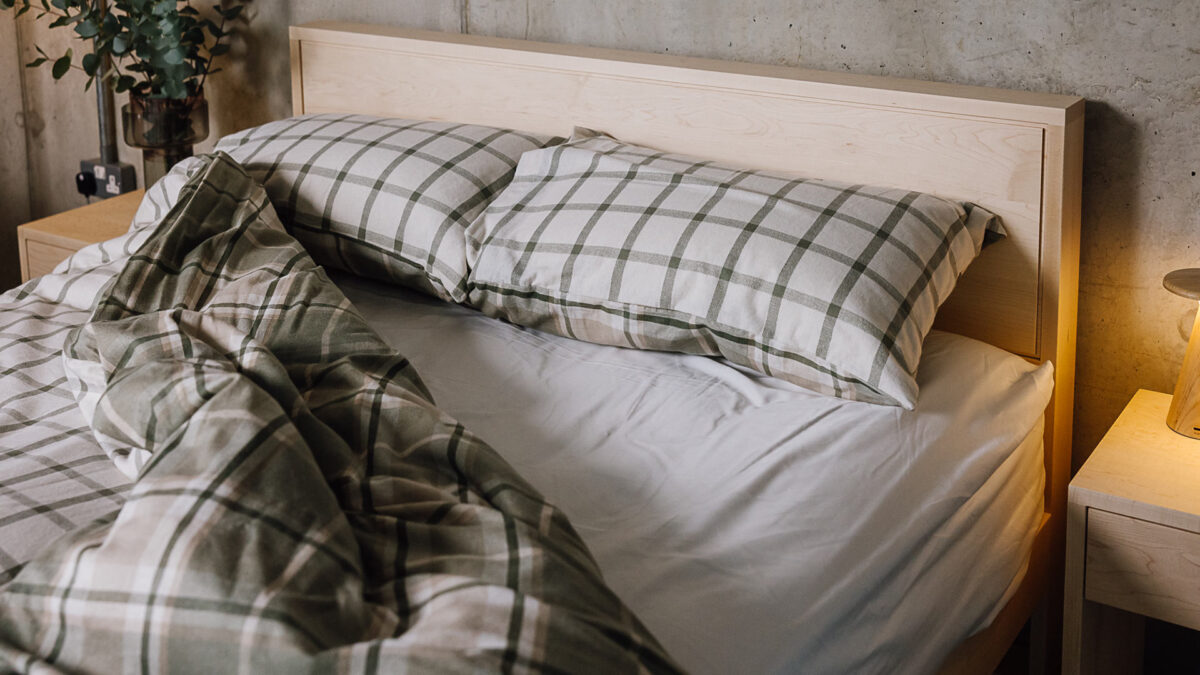 Green Check Brushed Cotton Duvet Set - Image 2