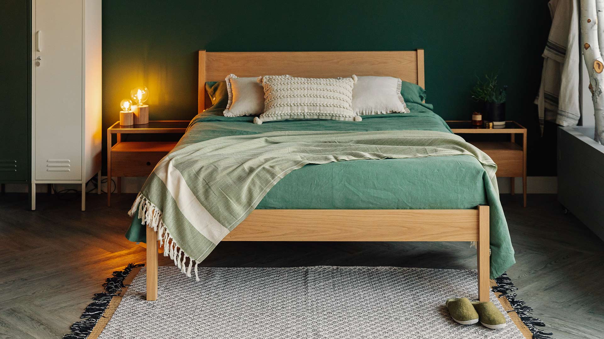 fern green pure linen bedding