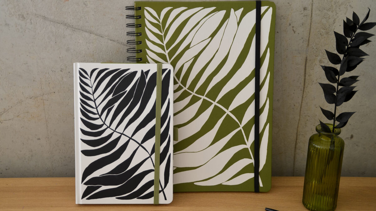 Hardback Leaf Print Notebooks - Image 2