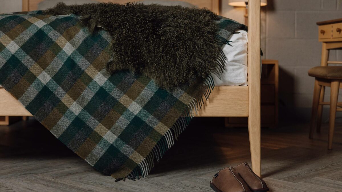 green sheepskin throw 1200
