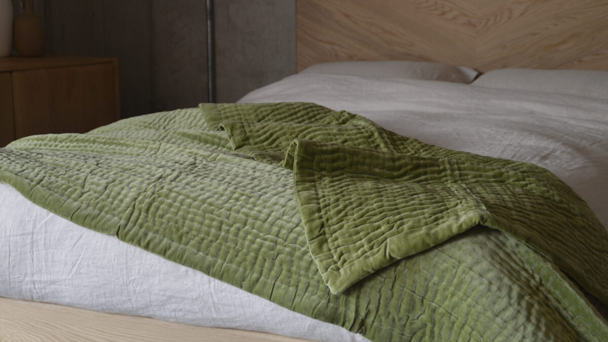 Stitched Velvet Bedspreads - 3 Colours - Image 8