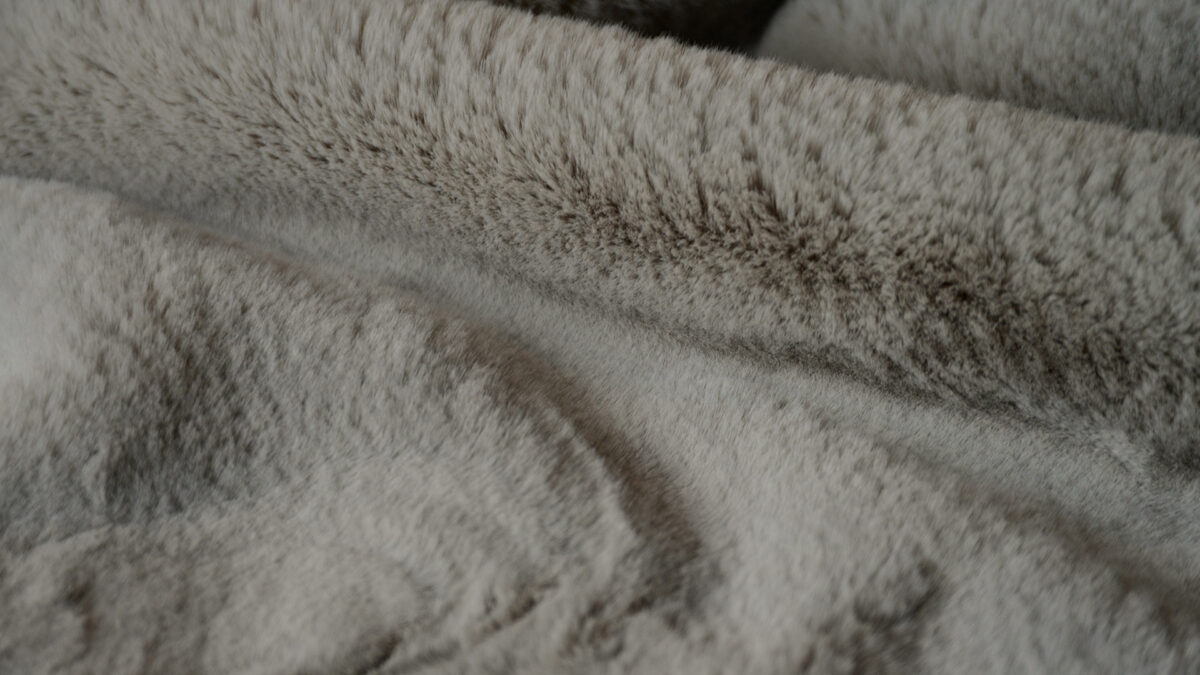 greige faux fur detail