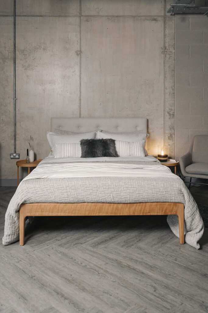 grey and cherry bloomsbury bed portrait