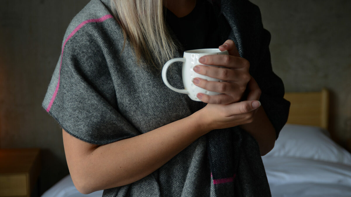 grey and pink stripe wrap