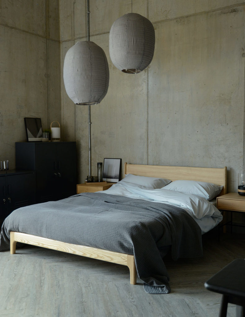 modern grey bedspread