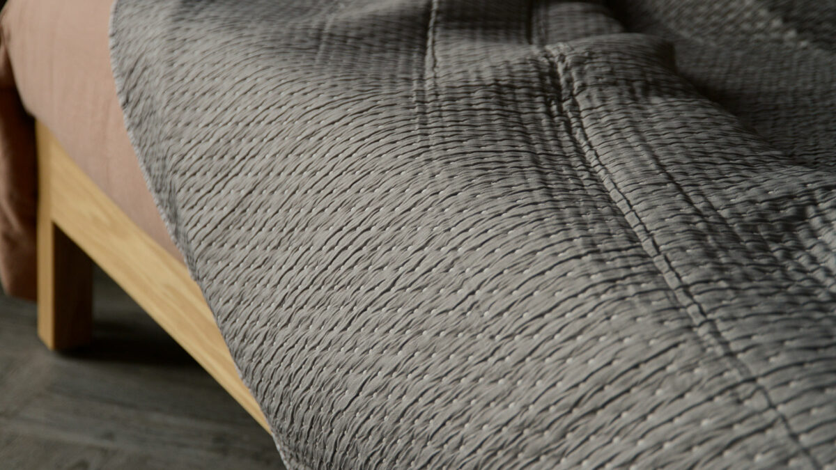 grey bedspread