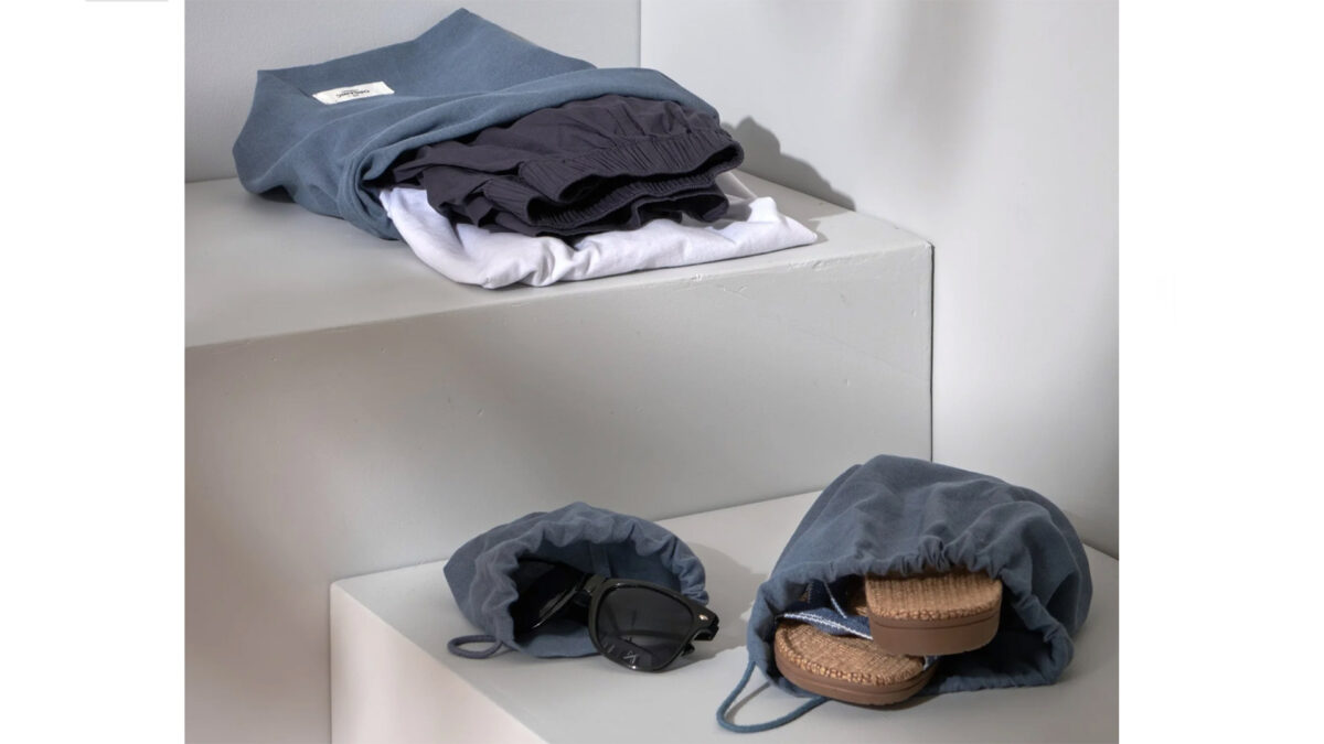 grey blue organic cotton bags