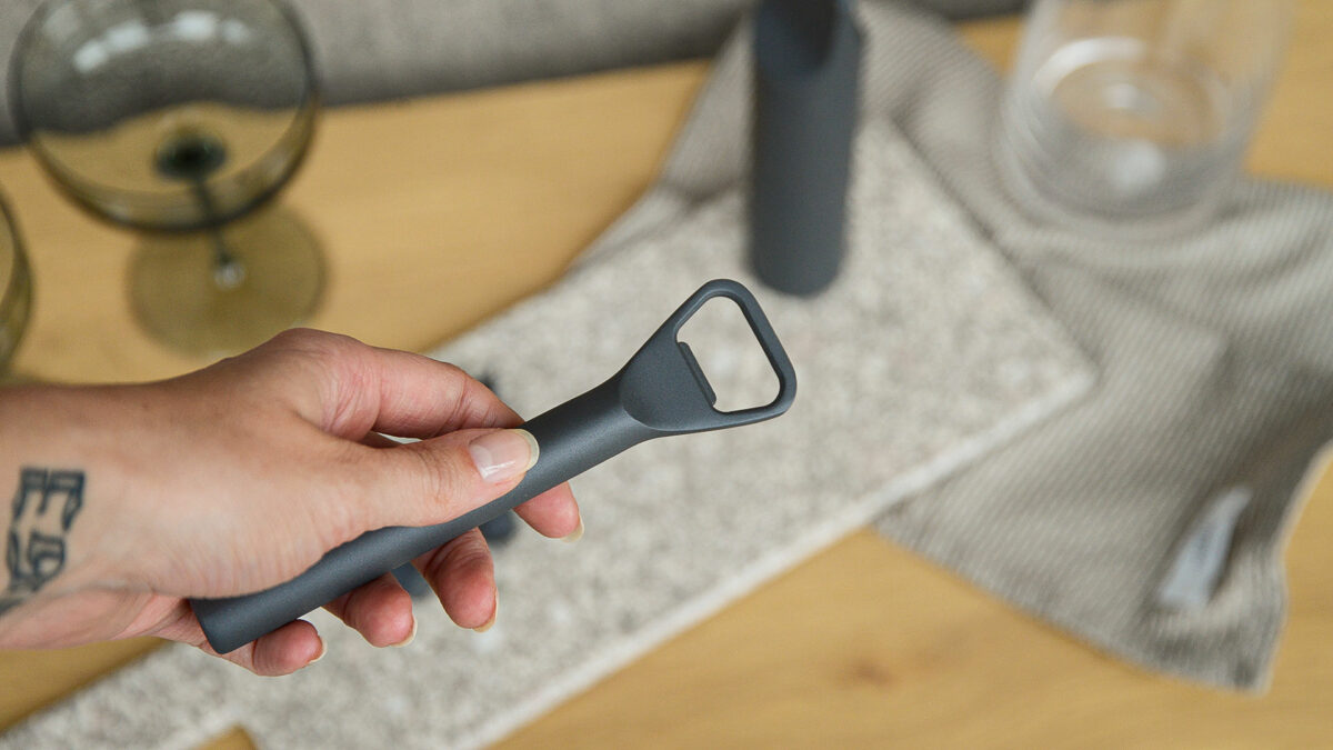 grey cocktail drink accesory set bottle opener