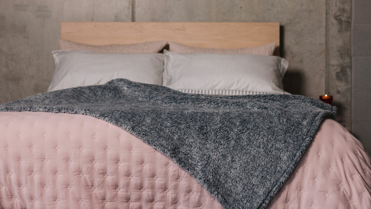 grey fleecy blanket