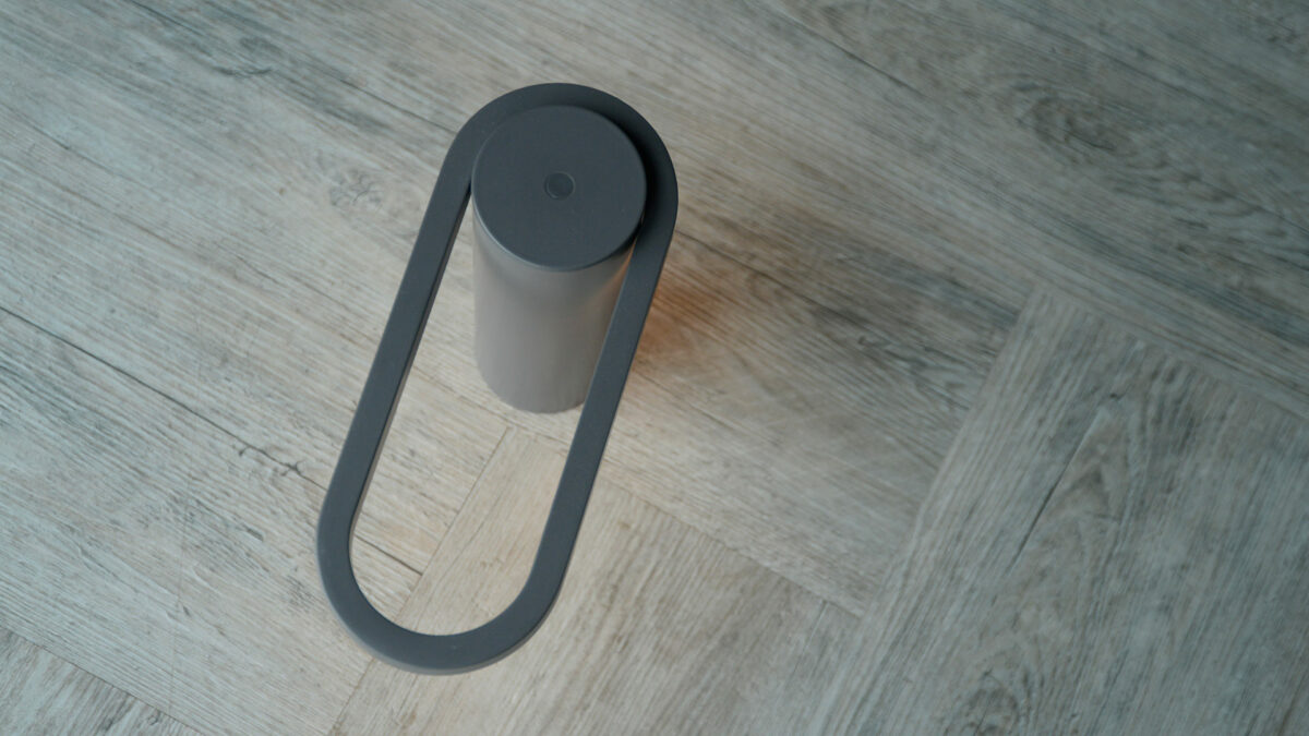 grey loop lamp from above