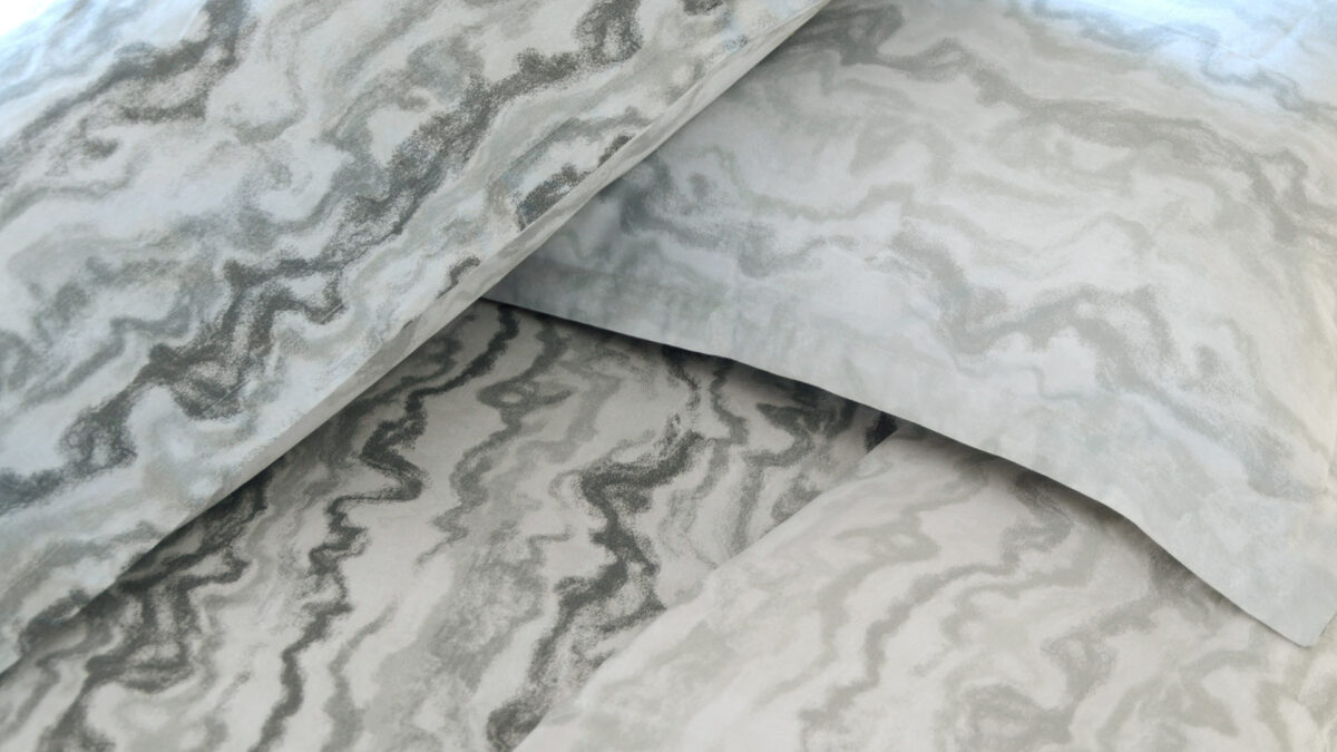grey marbled print duvet set reversible pattern