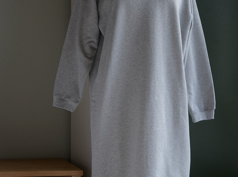 maxi sweatshirt dress in grey marl