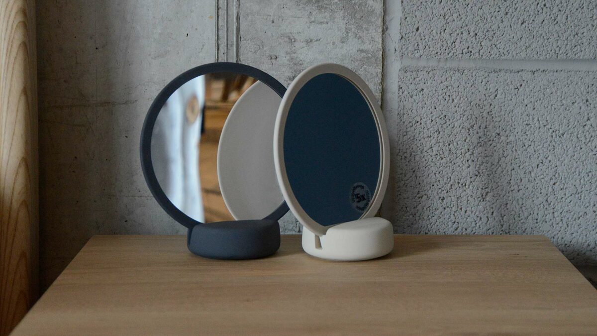 grey or pale clay colour mirrors