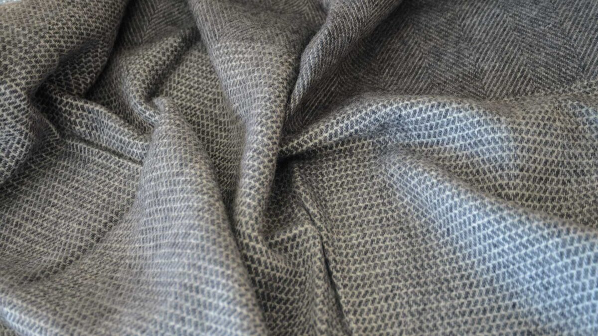 grey patterned pure wool throws