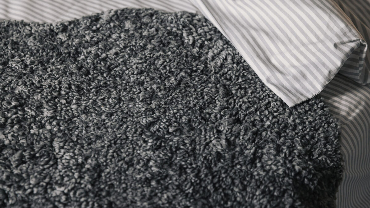 grey sheepskin detail