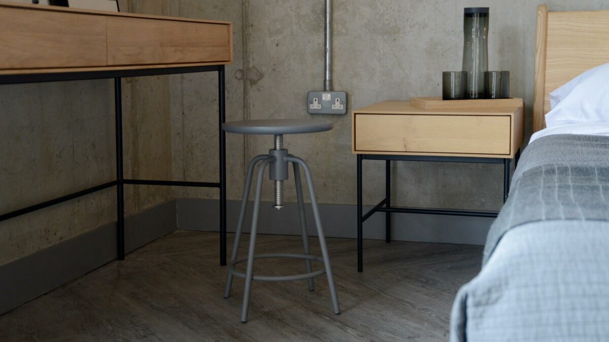 adjustable grey stool